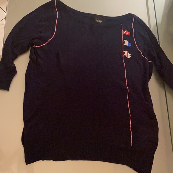 D&G by Dolce&Gabbana nautical navy sweater Sz. XL - Picture 4 of 12